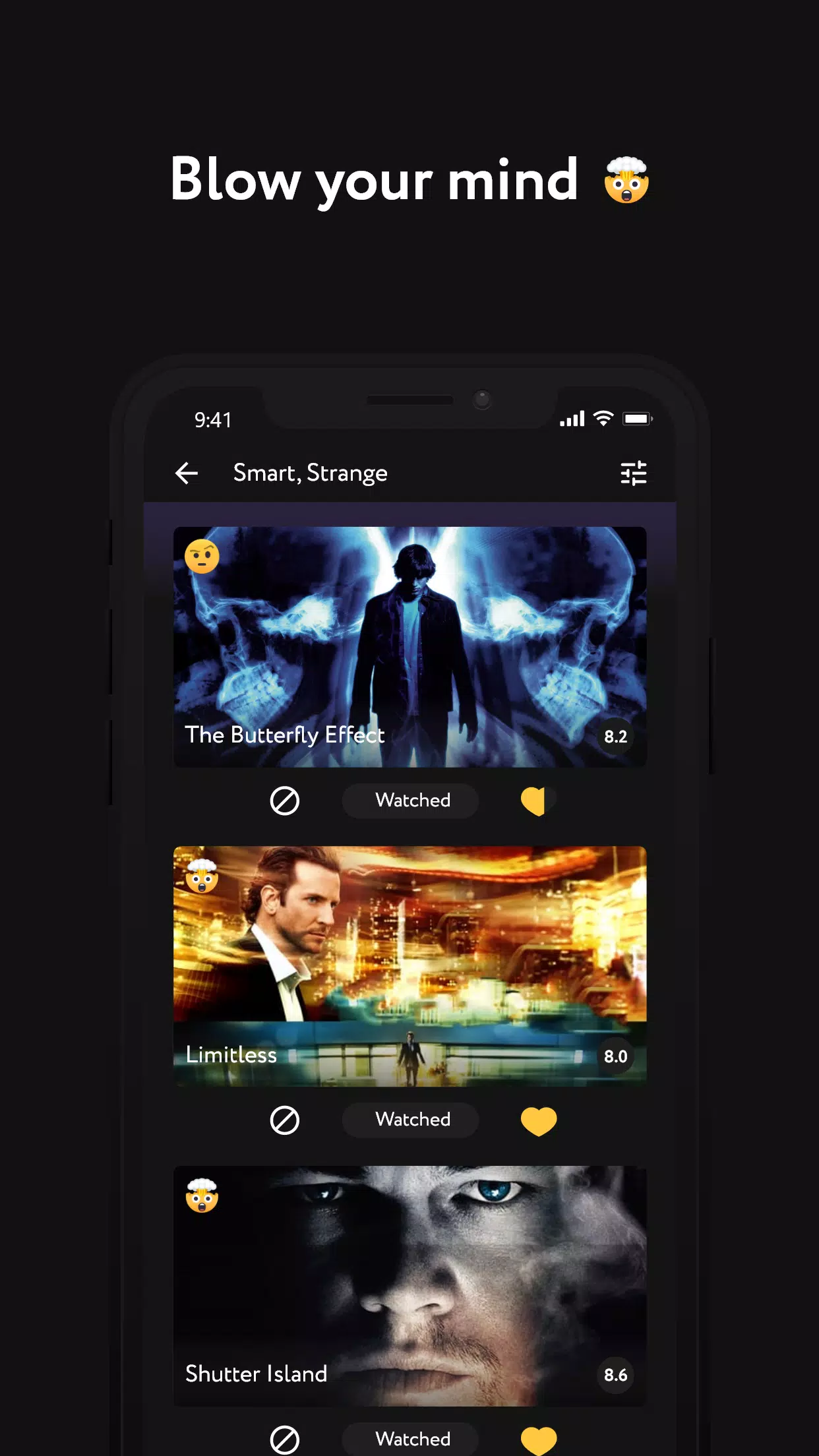 Emovi product screen: Emotion-based recommendation feed